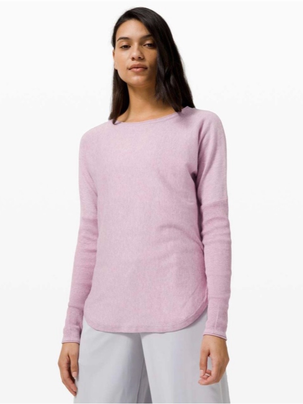 Lululemon Take it All In Sweater Soft Long Sleeve Cotton Pink Yoga Sz 6